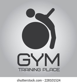 Fitness design over gray background, vector illustration