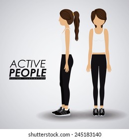 Fitness design over gray background, vector illustration.