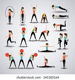 Fitness design over gray background, vector illustration.