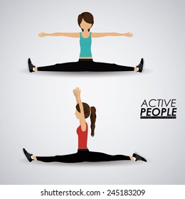 Fitness design over gray background, vector illustration.