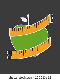 Fitness design over gray background, vector illustration.