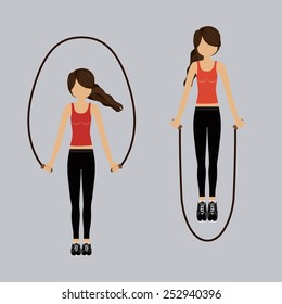 Fitness design over gray background, vector illustration.
