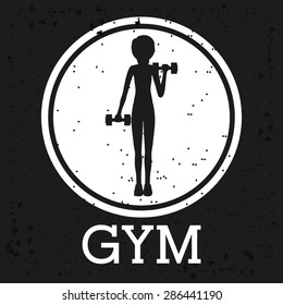 Fitness design over grey background, vector illustration