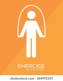 Fitness design over orange background, vector illustration