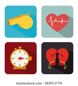 Fitness design over white background, vector illustration