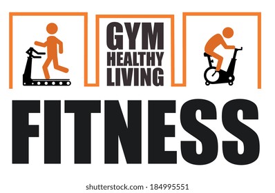 Fitness design over white background, vector illustration