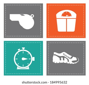Fitness design over white background, vector illustration
