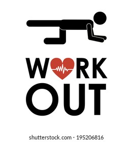 Fitness design over white background, vector illustration
