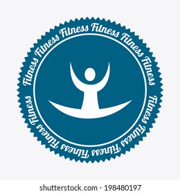 Fitness design over white background, vector illustration