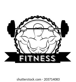 Fitness design over white background, vector illustration