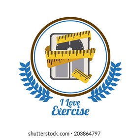 Fitness design over white background, vector illustration