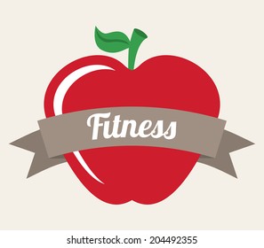 Fitness Design over white background vector illustration