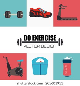 Fitness design over white background, vector illustration