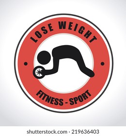 Fitness design over white background, vector illustration