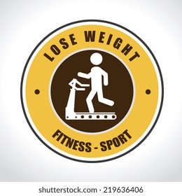 Fitness design over white background, vector illustration