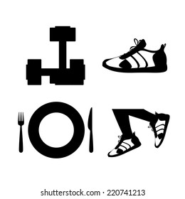 Fitness design over white background, vector illustration