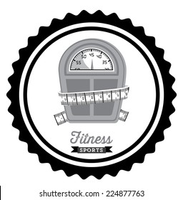 Fitness design over white background, vector illustration