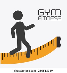 Fitness design over white background, vector illustration.