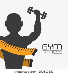 Fitness design over white background, vector illustration.