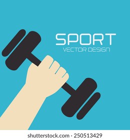 Fitness design over white background, vector illustration.