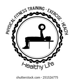 Fitness design over white background, vector illustration.
