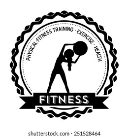 Fitness design over white background, vector illustration.
