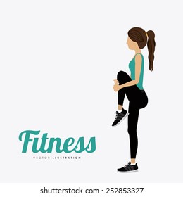 Fitness design over white background, vector illustration.