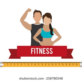 Fitness design over white background, vector illustration.