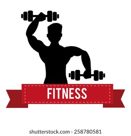 Fitness design over white background, vector illustration.