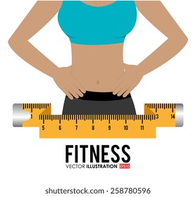 Fitness design over white background, vector illustration.
