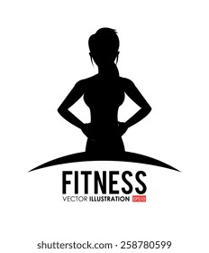 Fitness design over white background, vector illustration.