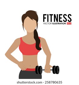 Fitness design over white background, vector illustration.