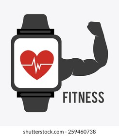 Fitness design over white background, vector illustration.