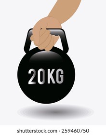 Fitness design over white background, vector illustration.