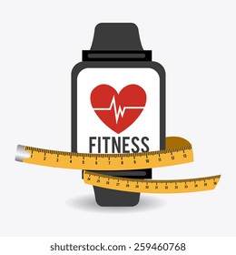 Fitness design over white background, vector illustration.