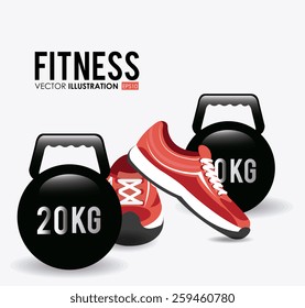 Fitness design over white background, vector illustration.