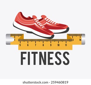 Fitness design over white background, vector illustration.