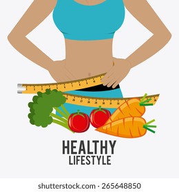 Fitness design over white background, vector illustration.