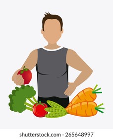 Fitness design over white background, vector illustration.