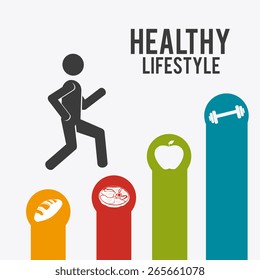 Fitness design over white background, vector illustration.