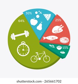 Fitness design over white background, vector illustration.