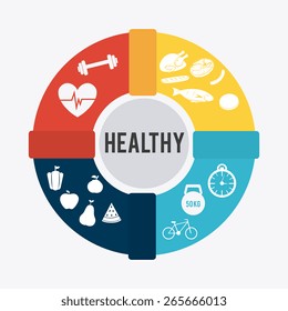 Fitness design over white background, vector illustration.