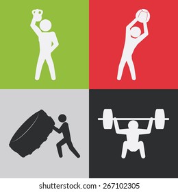 Fitness design over white background, vector illustration.