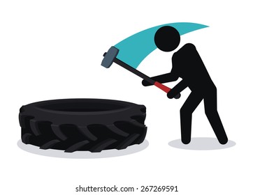 Fitness design over white background, vector illustration.