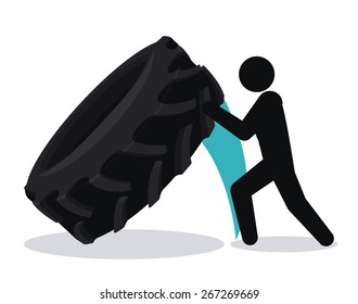 Fitness design over white background, vector illustration.