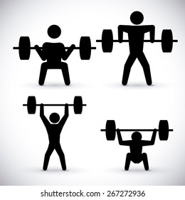 Fitness design over white background, vector illustration.
