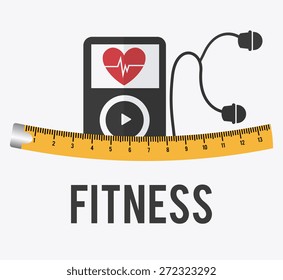 Fitness design over white background, vector illustration.