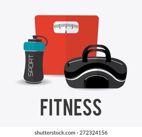 Fitness design over white background, vector illustration.