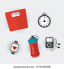 Fitness design over white background, vector illustration.