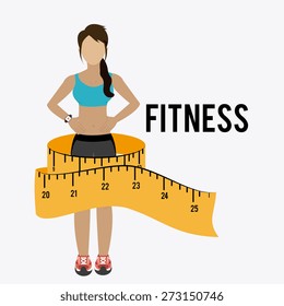 Fitness design over white background, vector illustration.